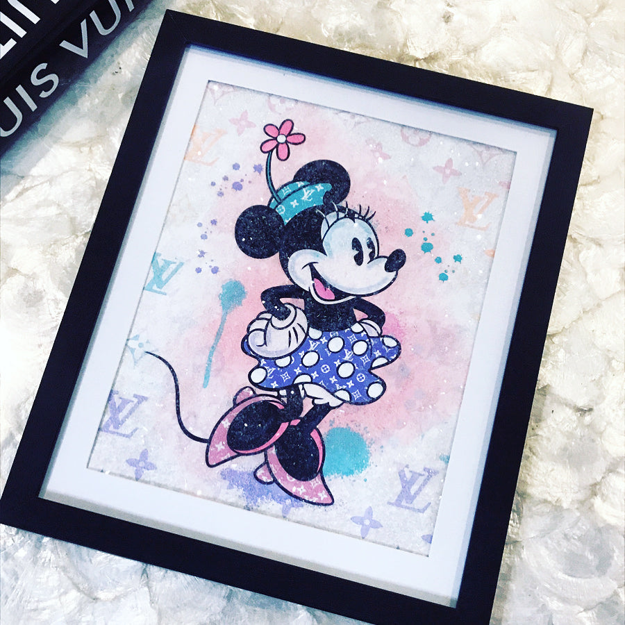 Minnie Gets A Makeover Diamond Dusted Framed Art – Pink Tree Design Studio