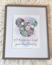 Load image into Gallery viewer, A Dream Is A Wish Embellished Mickey Head Framed Art