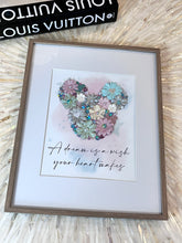 Load image into Gallery viewer, A Dream Is A Wish Embellished Mickey Head Framed Art