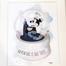 Load image into Gallery viewer, Adventure is Out There Steam Boat Willie Snow Globe Framed Art