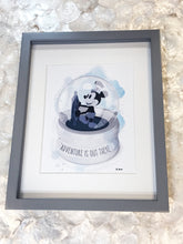 Load image into Gallery viewer, Adventure is Out There Steam Boat Willie Snow Globe Framed Art