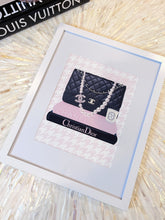 Load image into Gallery viewer, The Dream Bag Book Stack Glitter Embellished Framed Art