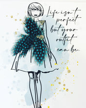 Load image into Gallery viewer, Feather Embellished Fashionista Framed Art