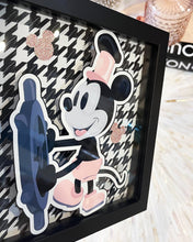 Load image into Gallery viewer, Houndstooth Motif Pop Up Steamboat Willie Shadow Box Frame
