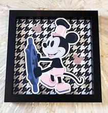 Load image into Gallery viewer, Houndstooth Motif Pop Up Steamboat Willie Shadow Box Frame