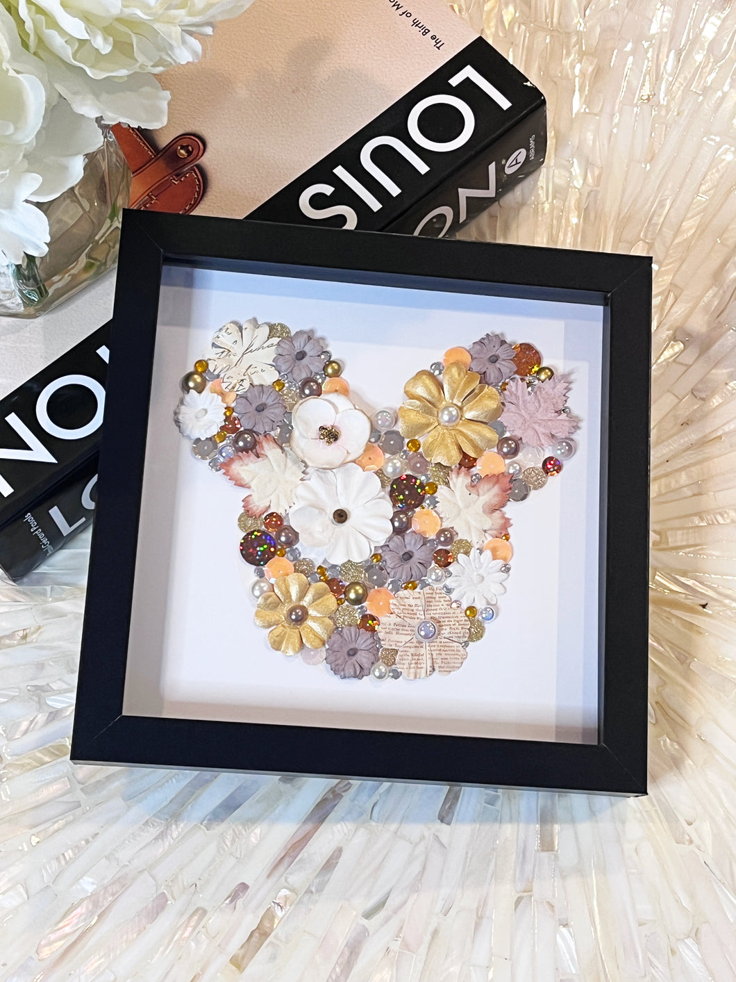 Fall Vibes Mickey Floral Head Shadow Box