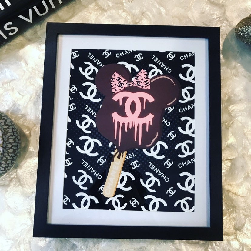 Chanel Inspired Mickey Ice Cream Framed Art