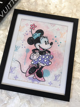 Load image into Gallery viewer, Minnie Gets A Makeover Diamond Dusted Framed Art
