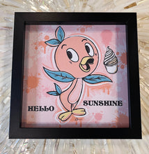 Load image into Gallery viewer, Glitter Printed Orange Bird With Dole Whip Shadow Box
