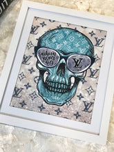 Load image into Gallery viewer, LV Inspired Diamond Dusted Skull Framed Art
