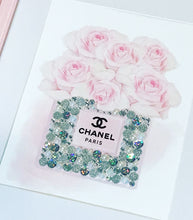 Load image into Gallery viewer, Chanel Inspired Hand Embellished Perfume Bottle Framed Art
