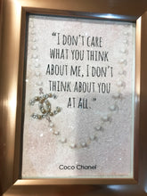 Load image into Gallery viewer, Chanel Quote Hand Embellished Diamond Dusted Framed Art
