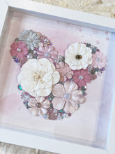 Load image into Gallery viewer, Pink Hand Embellished Mickey Floral Shadow Box
