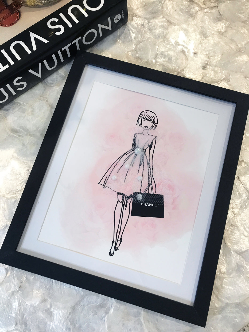 Lets Go Shopping Fashion Gal Embellished Framed Art