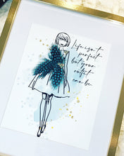 Load image into Gallery viewer, Feather Embellished Fashionista Framed Art
