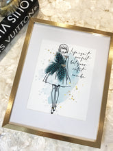 Load image into Gallery viewer, Feather Embellished Fashionista Framed Art
