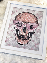 Load image into Gallery viewer, LV Inspired Diamond Dusted Skull Framed Art
