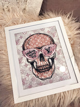 Load image into Gallery viewer, LV Inspired Diamond Dusted Skull Framed Art
