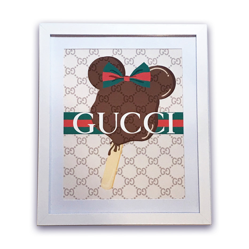 Gucci Inspired Mickey Head Ice Cream Bar Framed Art