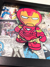 Load image into Gallery viewer, Iron Man Pinkie Pop Up Frame Made From Upcycled Comics
