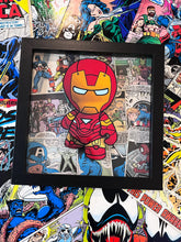 Load image into Gallery viewer, Iron Man Pinkie Pop Up Frame Made From Upcycled Comics
