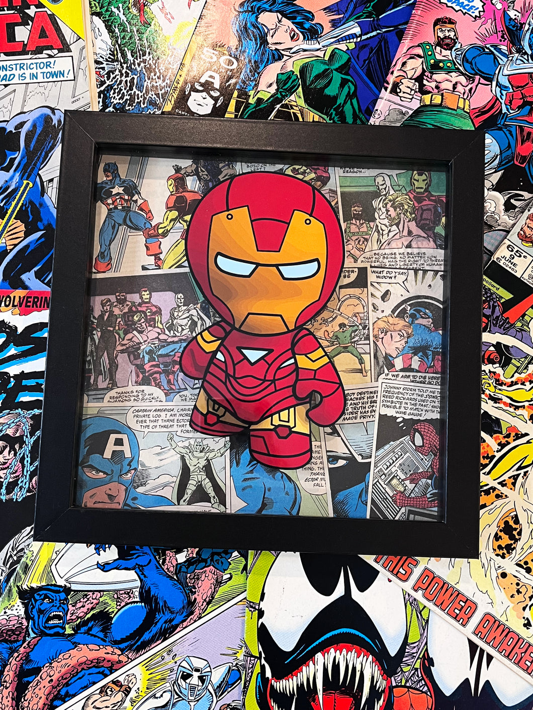 Iron Man Pinkie Pop Up Frame Made From Upcycled Comics