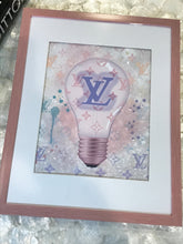 Load image into Gallery viewer, LV Inspired Diamond Dusted Light Bulb Framed Art
