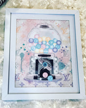 Load image into Gallery viewer, Designer Inspired Diamond Dusted Gum ball Machine Framed Art
