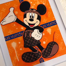 Load image into Gallery viewer, Mickey Plays Dress Up LV inspired Framed Art
