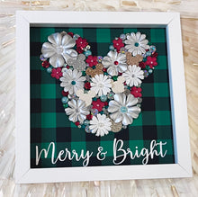 Load image into Gallery viewer, Merry and Bright Mickey Floral Shadow box
