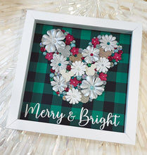 Load image into Gallery viewer, Merry and Bright Mickey Floral Shadow box
