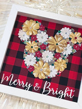 Load image into Gallery viewer, Tis The Season Floral Embellished Mickey Shadow Box Frame
