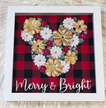 Load image into Gallery viewer, Tis The Season Floral Embellished Mickey Shadow Box Frame
