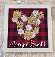 Load image into Gallery viewer, Tis The Season Floral Embellished Mickey Shadow Box Frame
