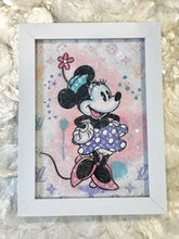 Load image into Gallery viewer, Minnie Gets A Makeover Diamond Dusted Framed Art
