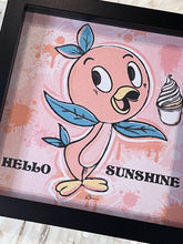 Load image into Gallery viewer, Glitter Printed Orange Bird With Dole Whip Shadow Box
