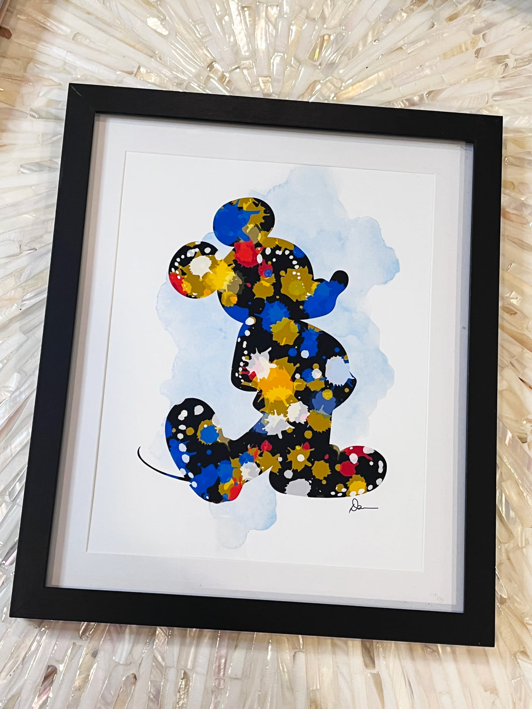 Paint Splatter Mickey Framed Art