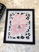 Load image into Gallery viewer, Chanel Inspired Perfume Floral Diamond Dusted Framed Art
