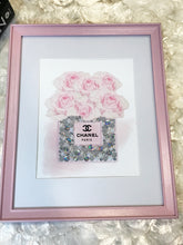 Load image into Gallery viewer, Chanel Inspired Hand Embellished Perfume Bottle Framed Art
