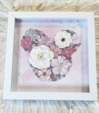 Load image into Gallery viewer, Pink Hand Embellished Mickey Floral Shadow Box
