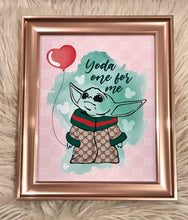 Load image into Gallery viewer, Yoda One For Me Gucci Inspired Rose Gold Framed Art
