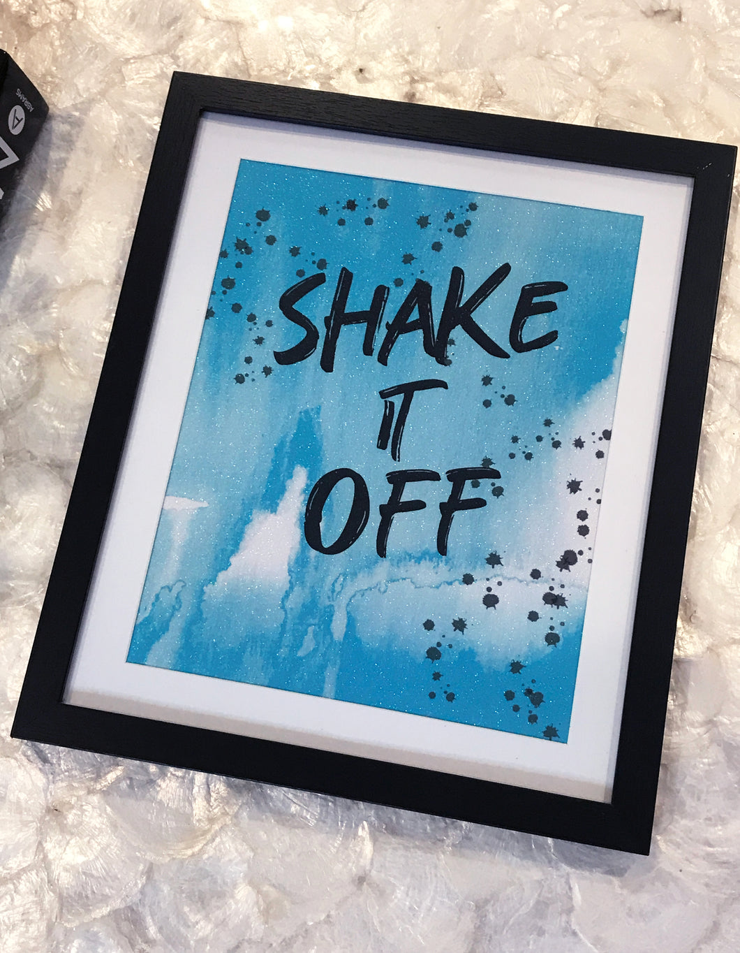 Shake It Off Glitter Printed Framed Art