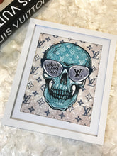 Load image into Gallery viewer, LV Inspired Diamond Dusted Skull Framed Art
