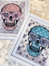 Load image into Gallery viewer, LV Inspired Diamond Dusted Skull Framed Art
