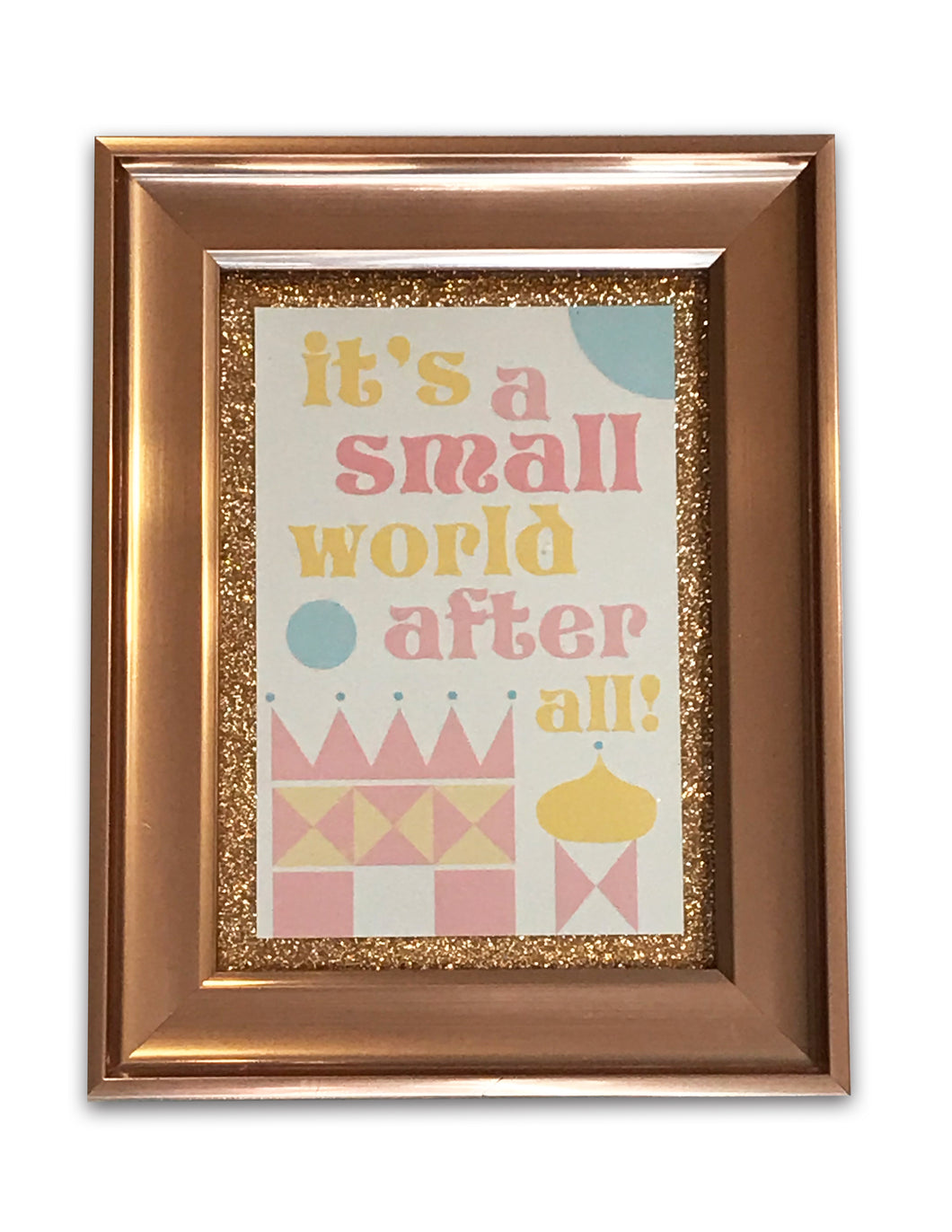 Its a Small World Rose Gold Framed Art