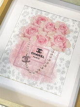 Load image into Gallery viewer, Diamond Dusted Chanel Inspired Perfume Framed Art
