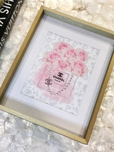 Load image into Gallery viewer, Diamond Dusted Chanel Inspired Perfume Framed Art
