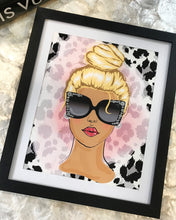 Load image into Gallery viewer, Blinged Out Sunglass Gal Framed Art
