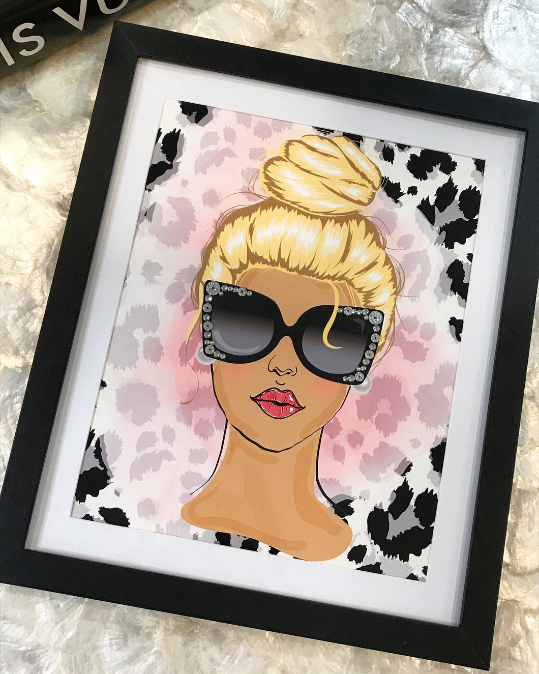 Blinged Out Sunglass Gal Framed Art